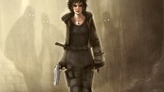 Woman rain girls with