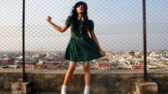 Woman Rebel schoolgirls school Chain Link Fence