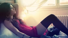 Woman red beds socks