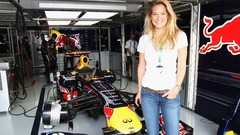 Woman Red Bull blondes formula one bar refaeli