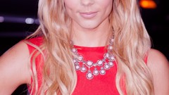 Woman red dress Actress blondes blue eyes Laura Vandervoort