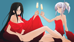 Woman red dress Anime