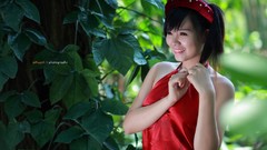 Woman red dress asians black hair vietnamese Viet Nam