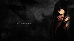 Woman red eyes long hair school uniforms black hair jigoku 