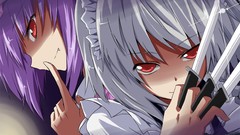 Woman red eyes remilia scarlet touhou izayoi sakuya