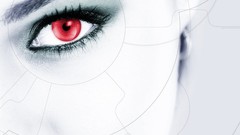 Woman red eyes selective