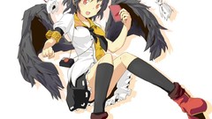 Woman red eyes touhou shameimaru aya Simple Background tengu