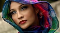 Woman red multicolor