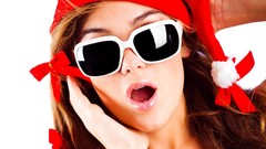 Woman red santa claus