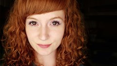 Woman redheads brown eyes