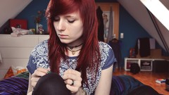 Woman redheads buffy