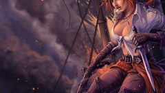 Woman redheads cleavage pirates