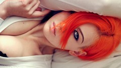 Woman redheads cleavage portraits Aleksandra Wydrych