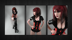 Woman redheads corset Gothic