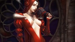 Woman redheads fantasy art