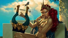 Woman redheads fantasy art