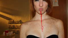 Woman redheads freckles