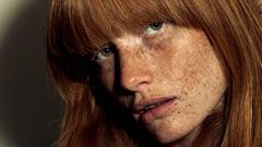 Woman redheads freckles