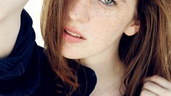 Woman redheads freckles