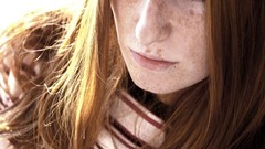 Woman redheads freckles