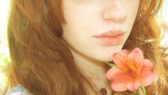 Woman redheads freckles green