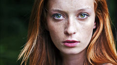 Woman redheads freckles portraits