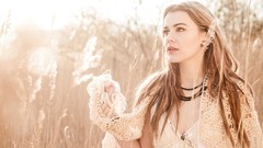 Woman redheads girls in nature