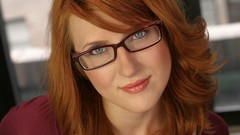 Woman redheads girls with glasses