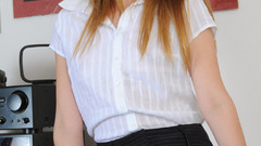 Woman redheads glasses