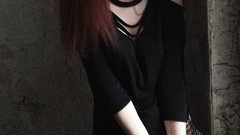 Woman redheads Gothic handcuffs