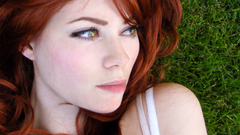 Woman redheads grass Nemo