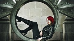 Woman redheads high heels