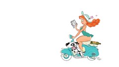 Woman redheads minimalistic Simple Background