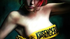 Woman redheads panties artwork