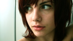 Woman redheads piercings