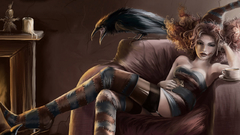 Woman redheads Ravens