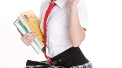 Woman redheads schoolgirls glasses