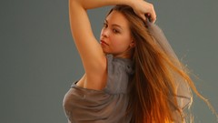 Woman redheads see-through