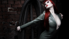 Woman redheads selective coloring