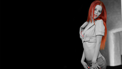 Woman redheads selective coloring