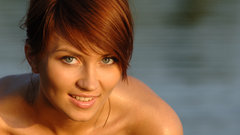 Woman redheads teeth faces