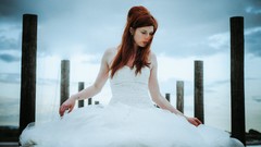 Woman redheads wedding dresses