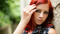 Woman redheads young green