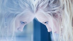 Woman reflections blondes blue eyes models window panes