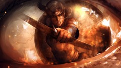 Woman reflections bows tomb raider lara croft artwork video 