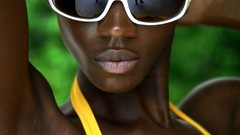 Woman reflections sunglasses models boobs bikini top swimsuits 