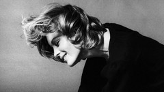 Woman retro Celebrity monochrome Actress smiling Romy Schneider
