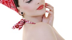 Woman retro faces brunettes models pinups