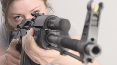 Woman Rifles Guns weapons