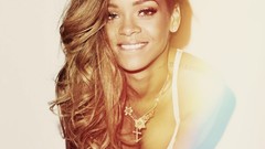 Woman rihanna brown eyes brunettes singers
